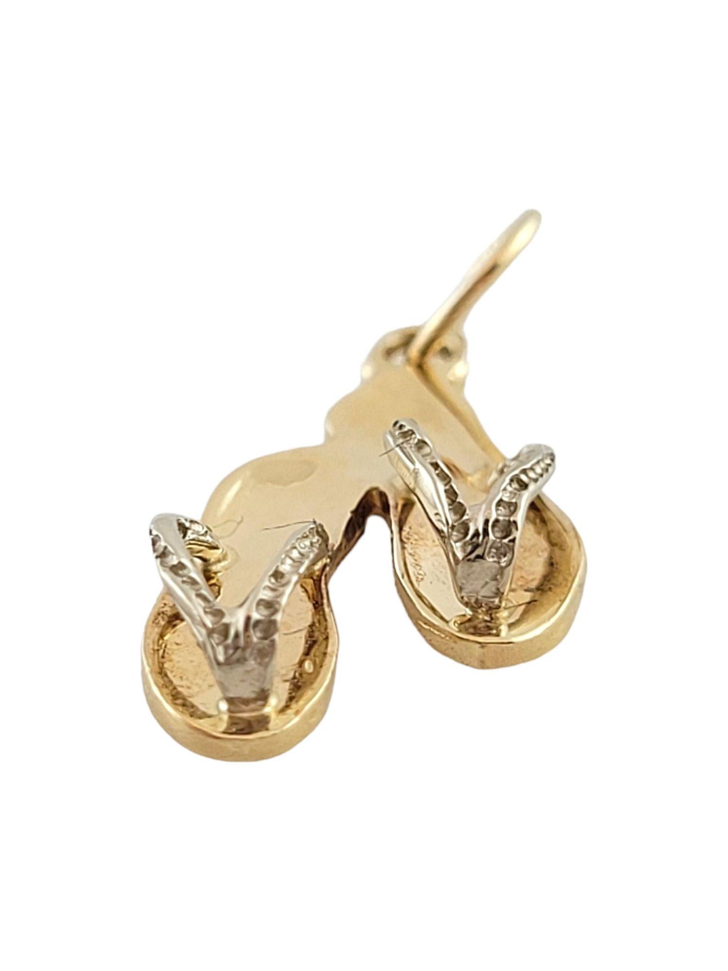14K Yellow Gold Flip Flops Charm #14864 In Good Condition For Sale In Washington Depot, CT