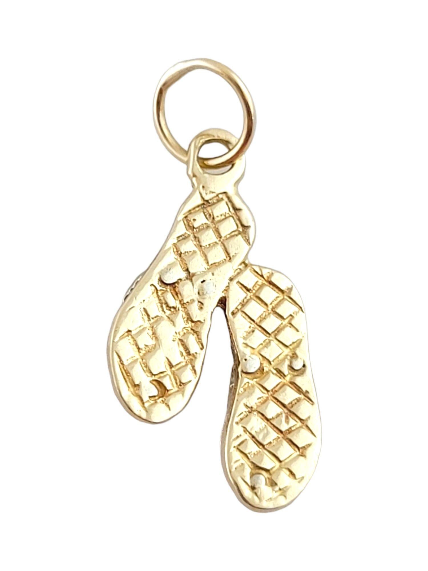 Women's 14K Yellow Gold Flip Flops Charm #14864 For Sale