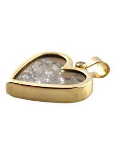 14K Yellow Gold Floating Diamond Heart Pendant #18323