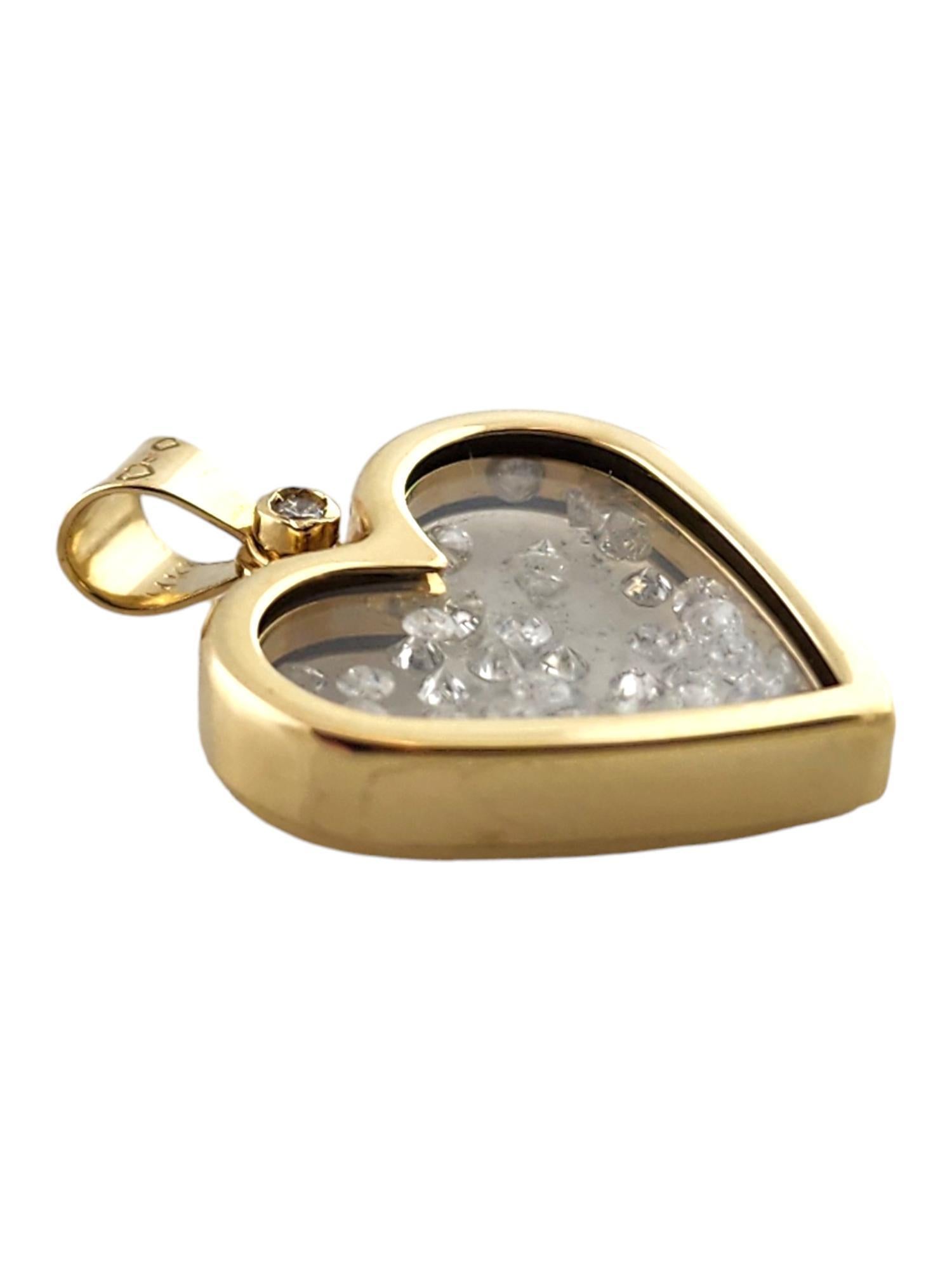 Contemporain Pendentif cœur flottant en or jaune 14 carats #18323 en vente