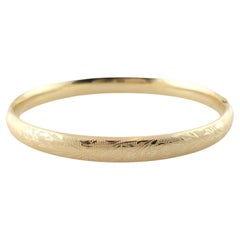 14K Yellow Gold Floral Bangle Bracelet