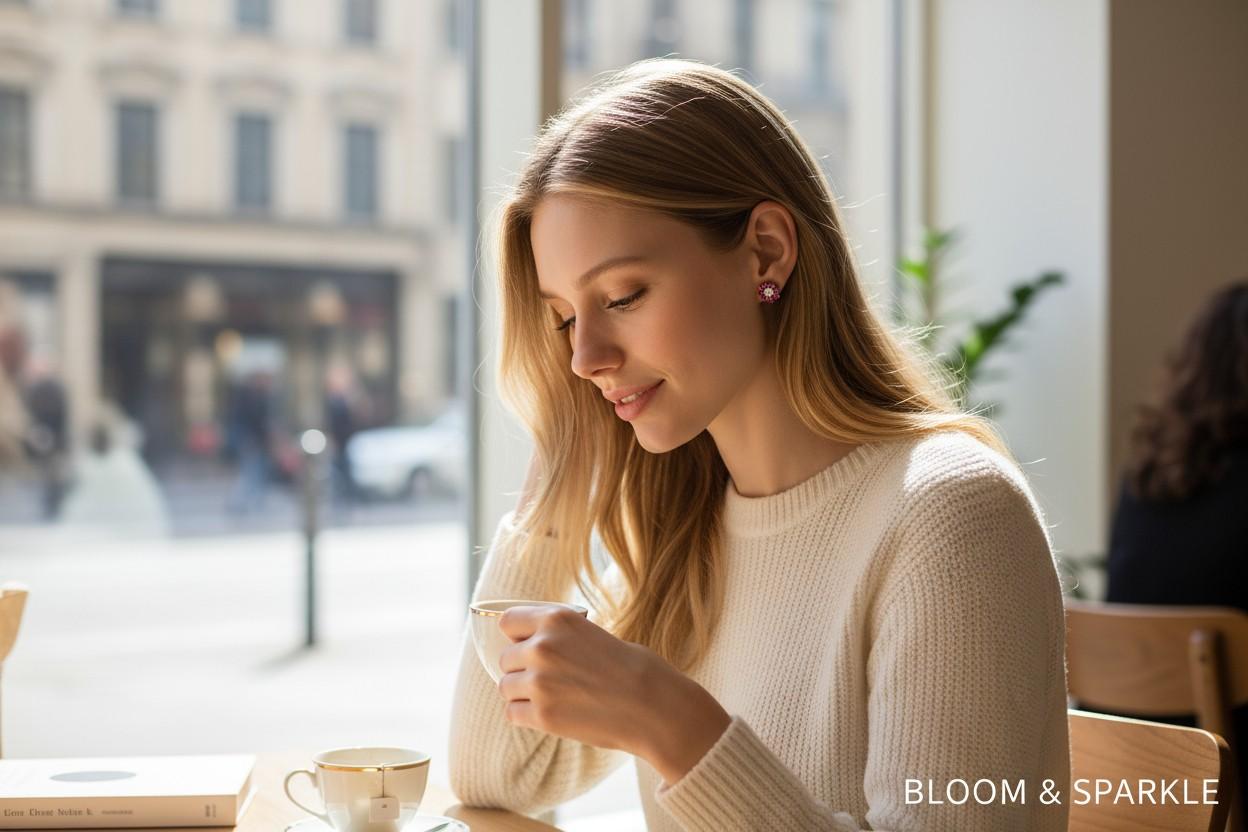 Une fusion délicate de couleurs et d'Elegance

Ajoutez une touche de couleur vive à votre look de tous les jours avec ces boucles d'oreilles en or jaune 14 carats à grappes florales, mettant en valeur des rubis birmans et des diamants naturels