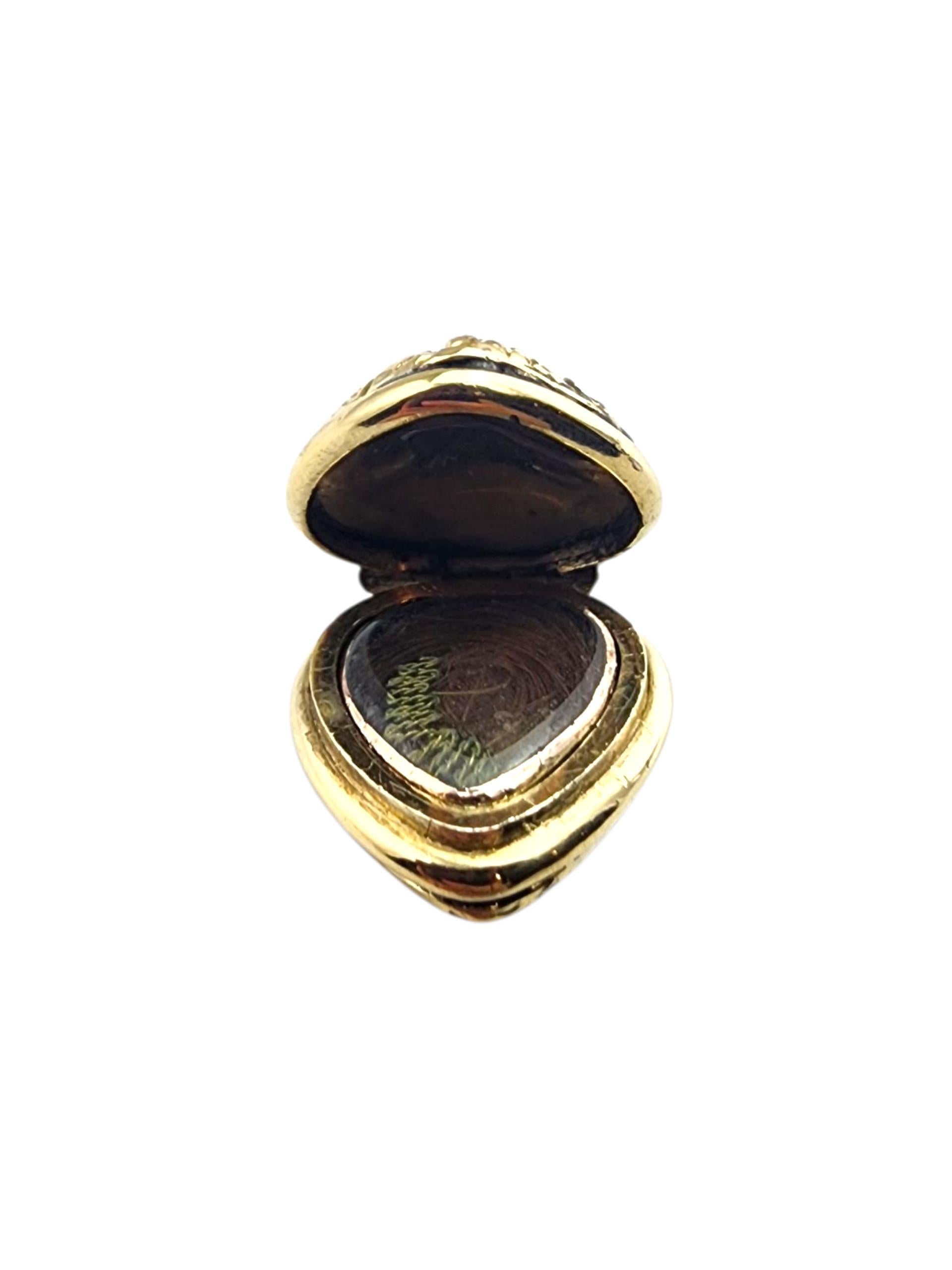 Donna Medaglione con cuore floreale in oro giallo 14K #22363 in vendita