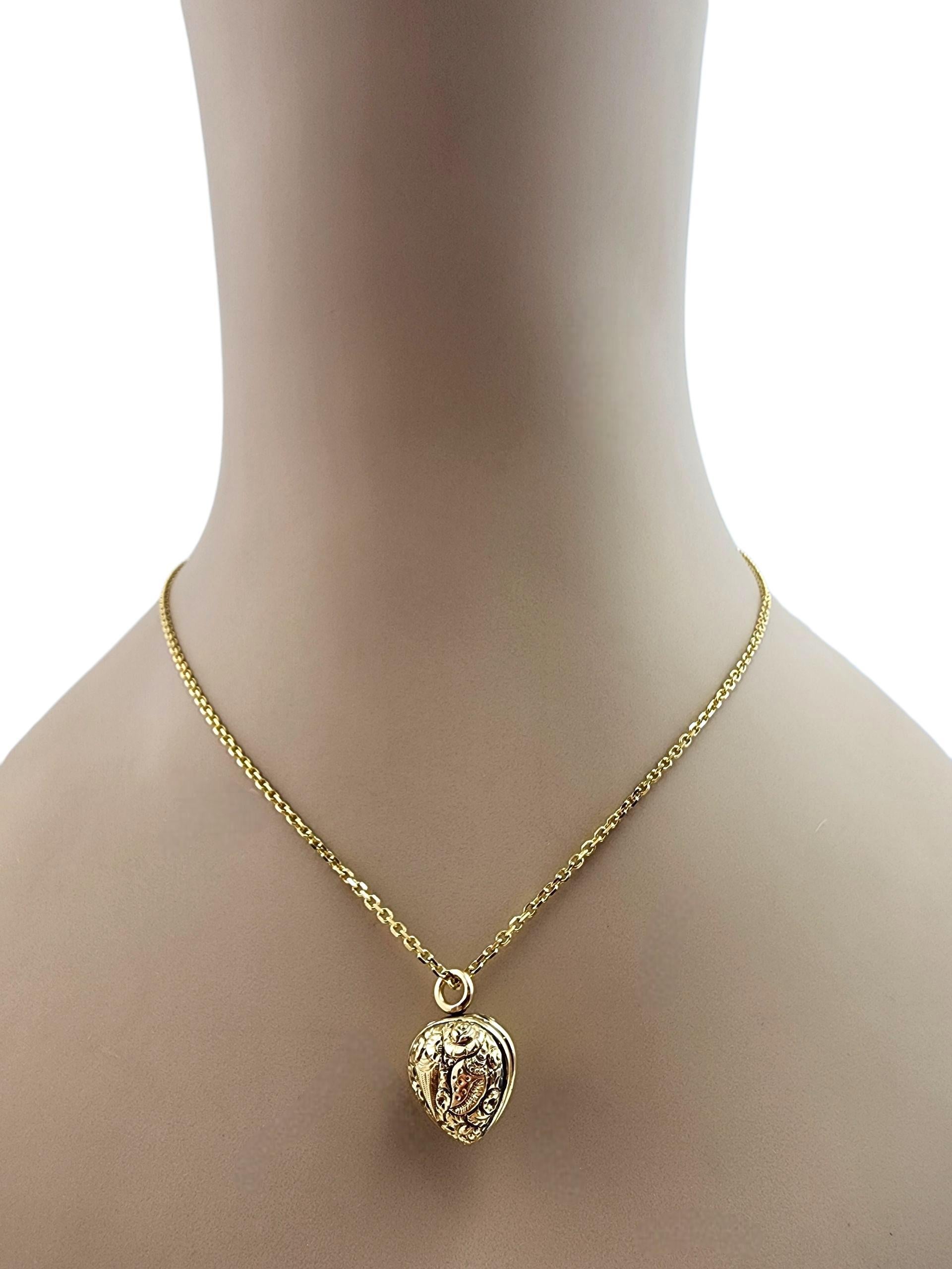 Medaglione con cuore floreale in oro giallo 14K #22363 in vendita 5
