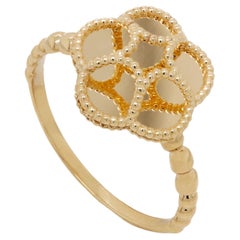 14K Yellow Gold Flower Ring