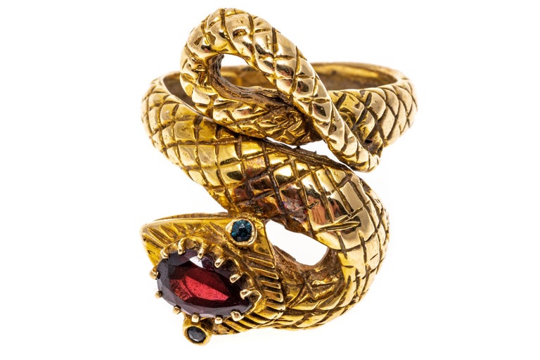 14k Yellow Gold Flush Set Ruby and Channel Diamond Band Ring For Sale ...