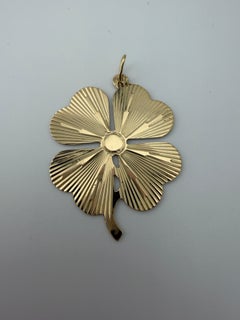 14k Yellow Gold Four Leaf Clover Pendant