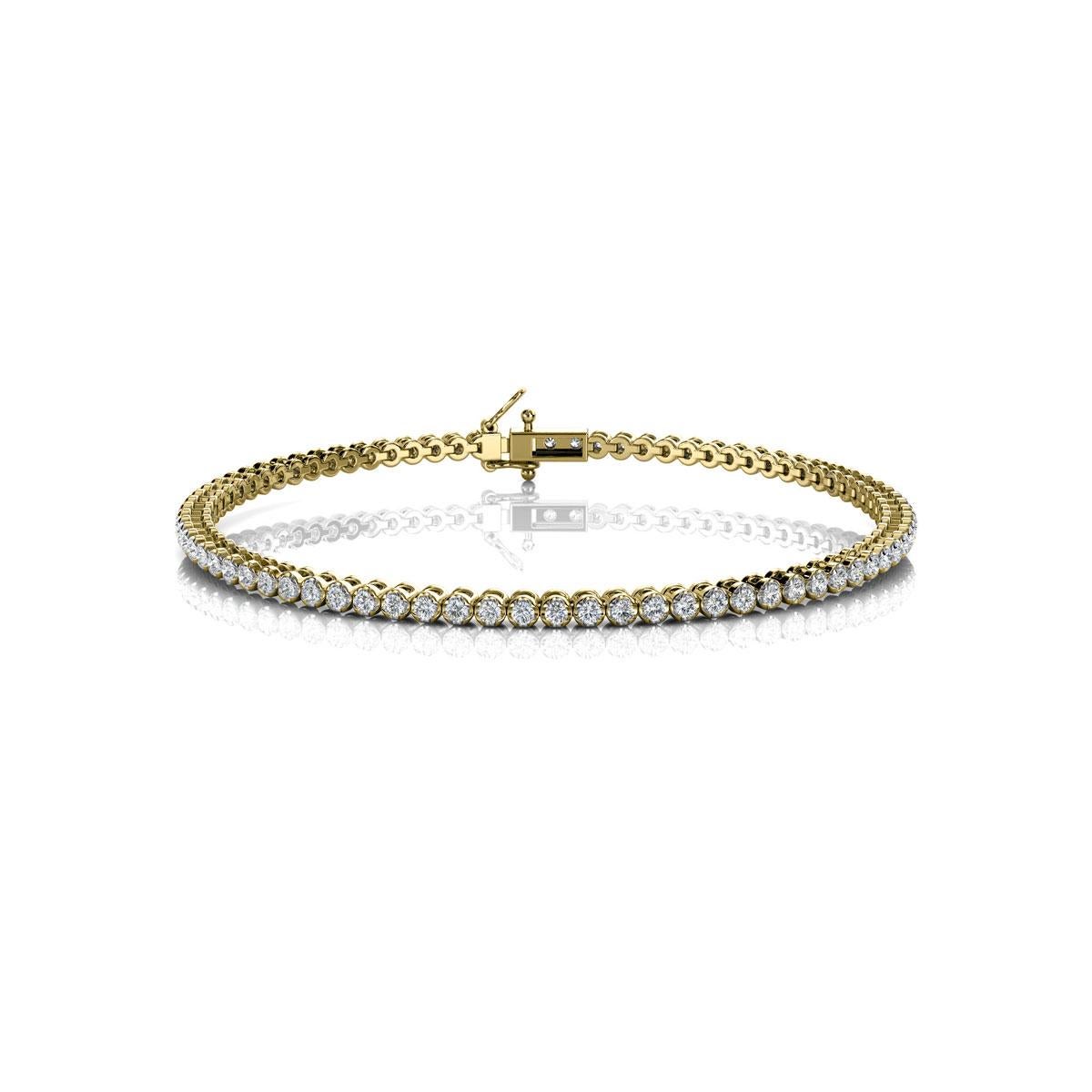A timeless four prongs diamonds tennis bracelet. Experience the Difference!

Product details: 

Center Gemstone Type: NATURAL DIAMOND
Center Gemstone Color: WHITE
Center Gemstone Shape: ROUND
Center Diamond Carat Weight: 0.97
Metal: 14K Yellow