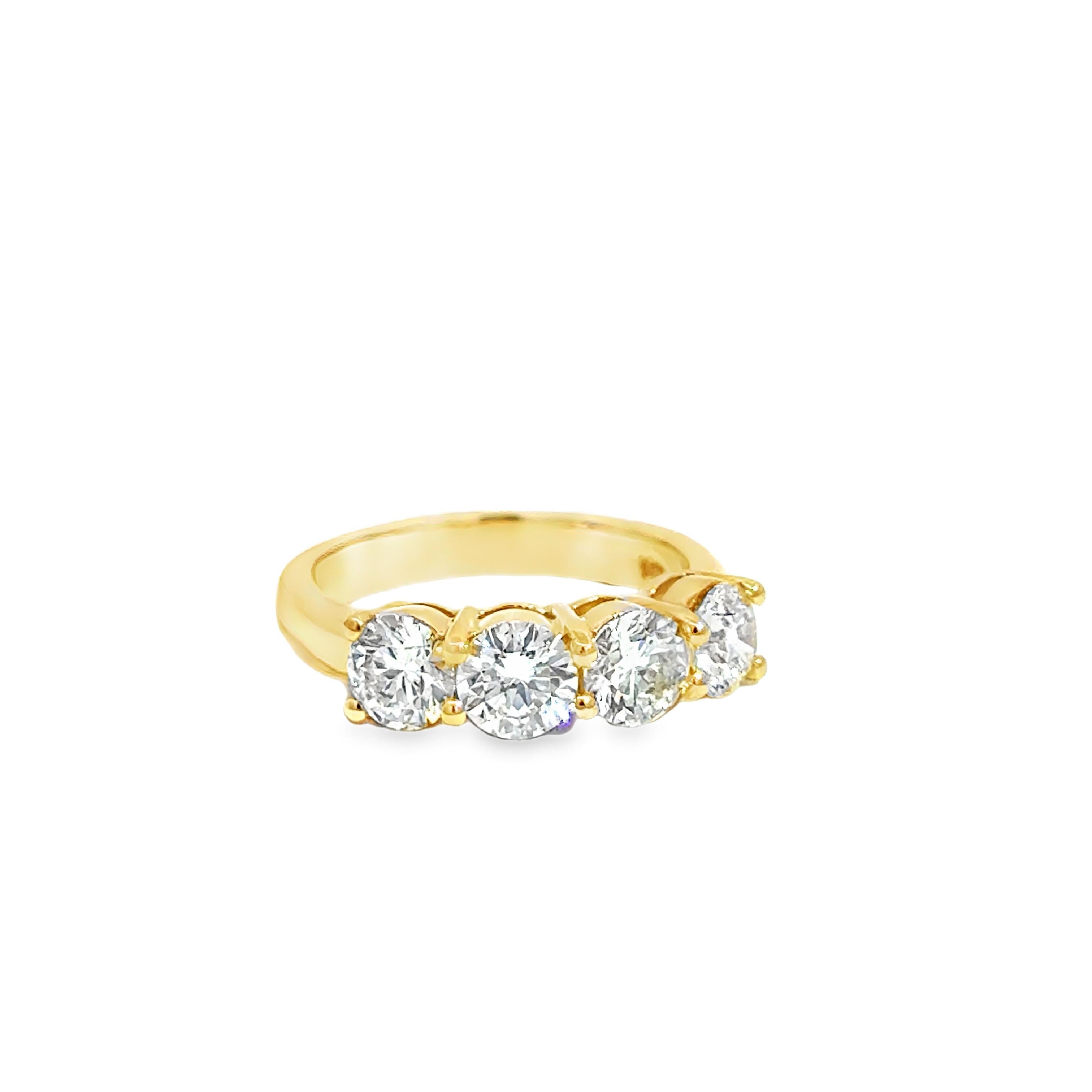 Bandeau en or jaune 14k à quatre pierres - 2.42ct en vente 3