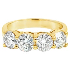 14k Gelbgold Vier Stein Band - 2.42ct