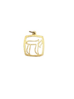 14K Yellow Gold Framed Chai Charm #25163