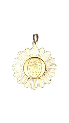 14K Yellow Gold Framed Miraculous Medal Pendant #21994