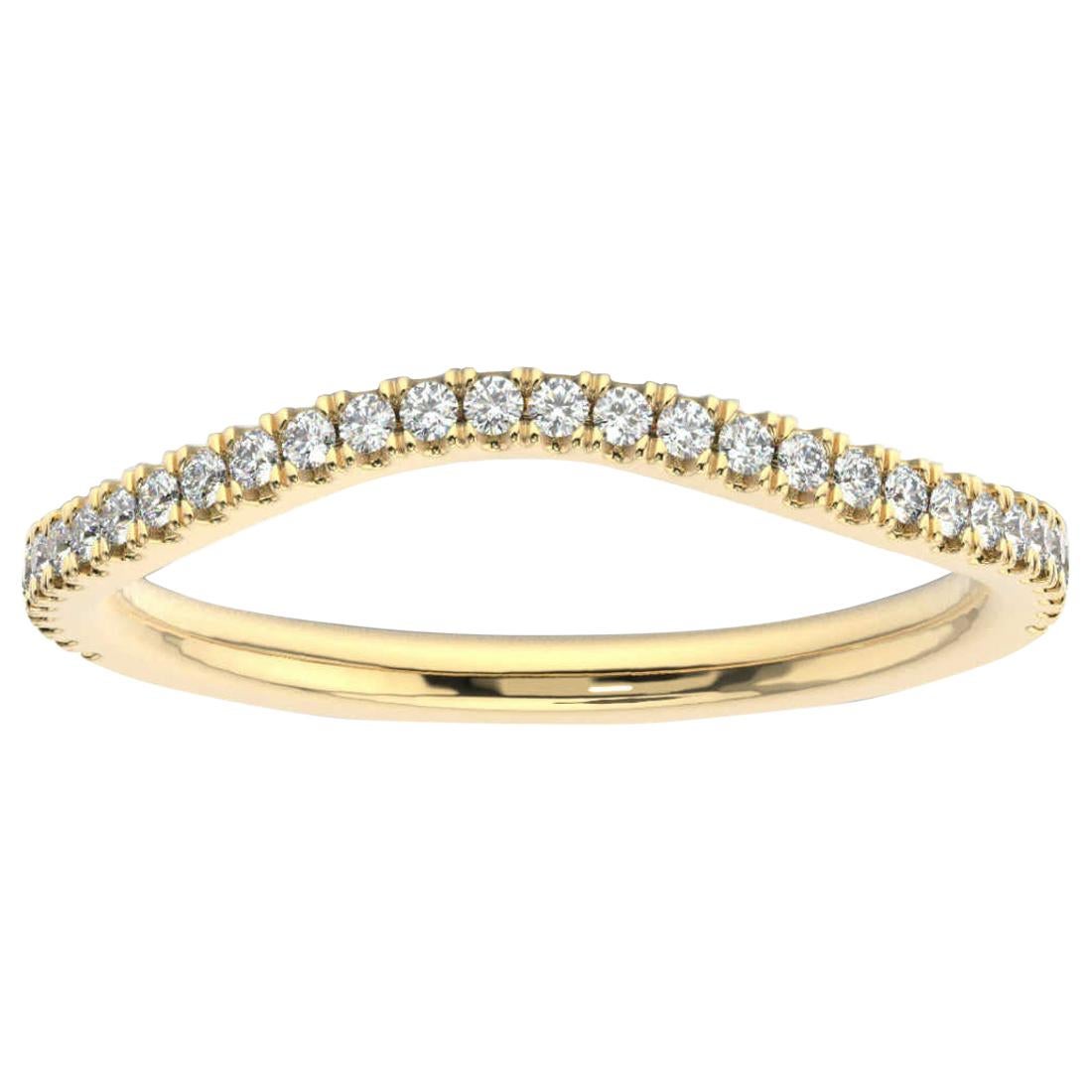 14K Yellow Gold Frances Petite Curve Diamond Ring '1/5 Ct. Tw' For Sale