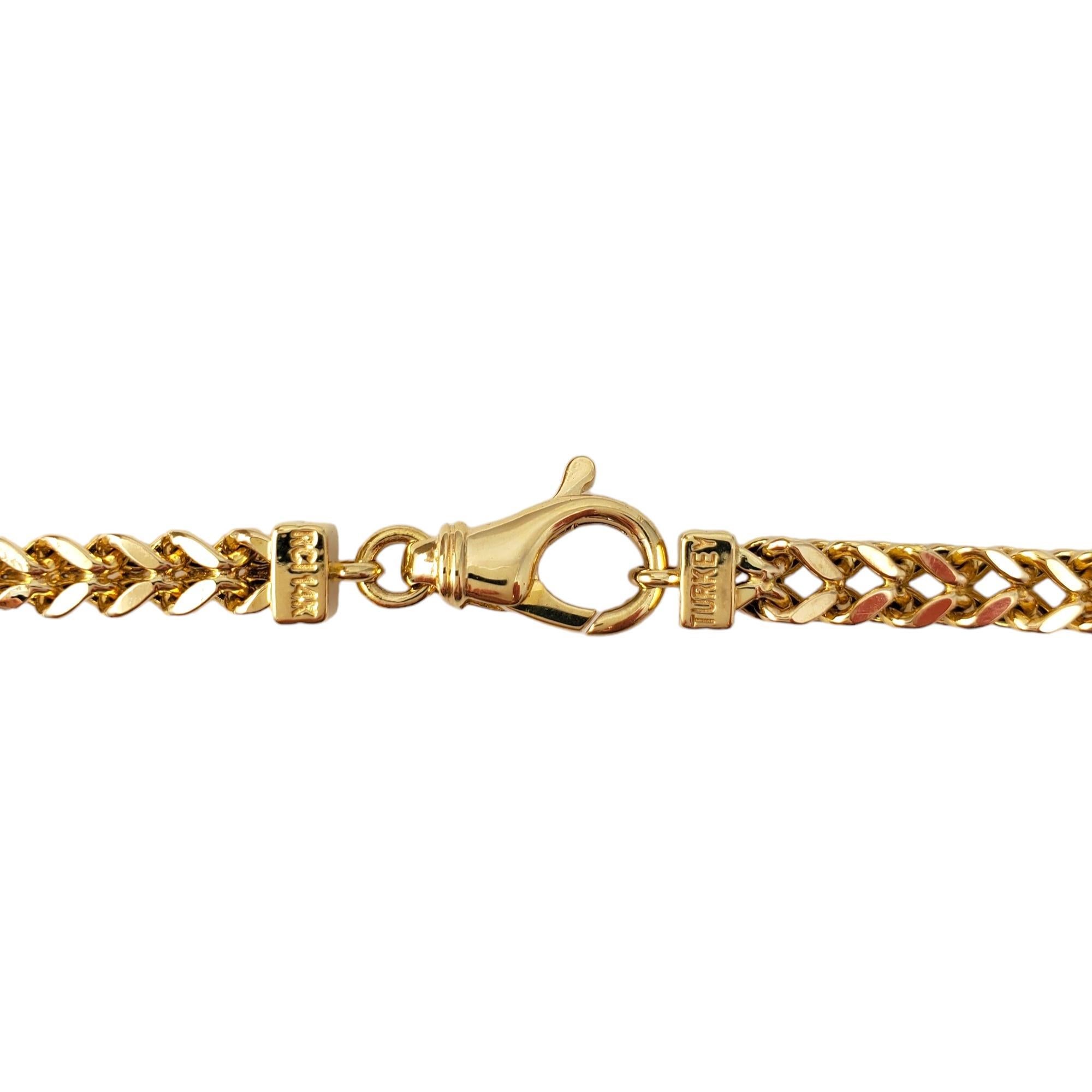Women's 14K Yellow Gold Franco Chain Necklace #16593 For Sale