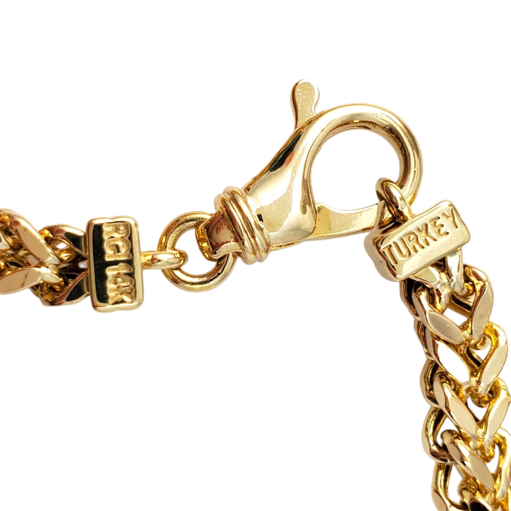 14K Yellow Gold Franco Chain Necklace #16593 For Sale 1