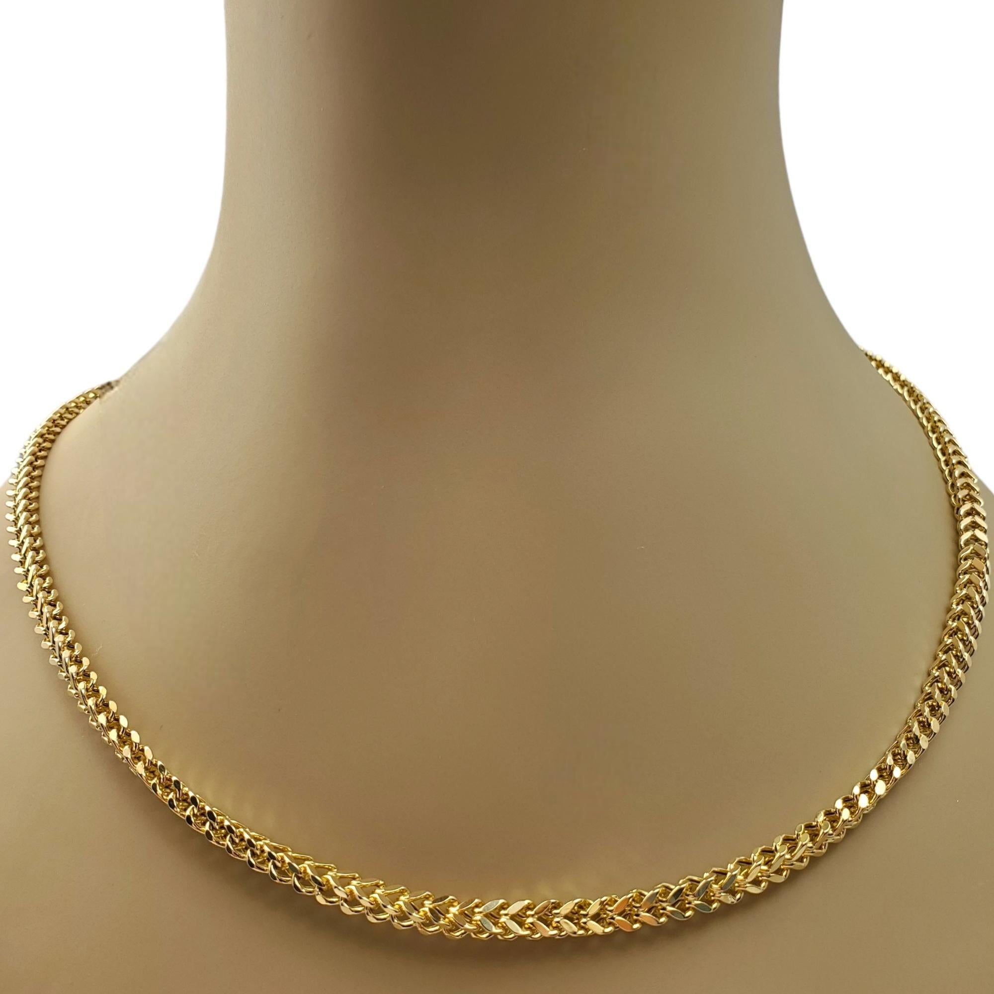 14K Yellow Gold Franco Chain Necklace #16593 For Sale 2