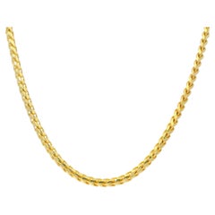 14K Yellow Gold Franco Link 24" Chain Necklace In Stock