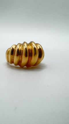 14K Yellow Gold Free-Form Scalloped Statement Ring - Size 6