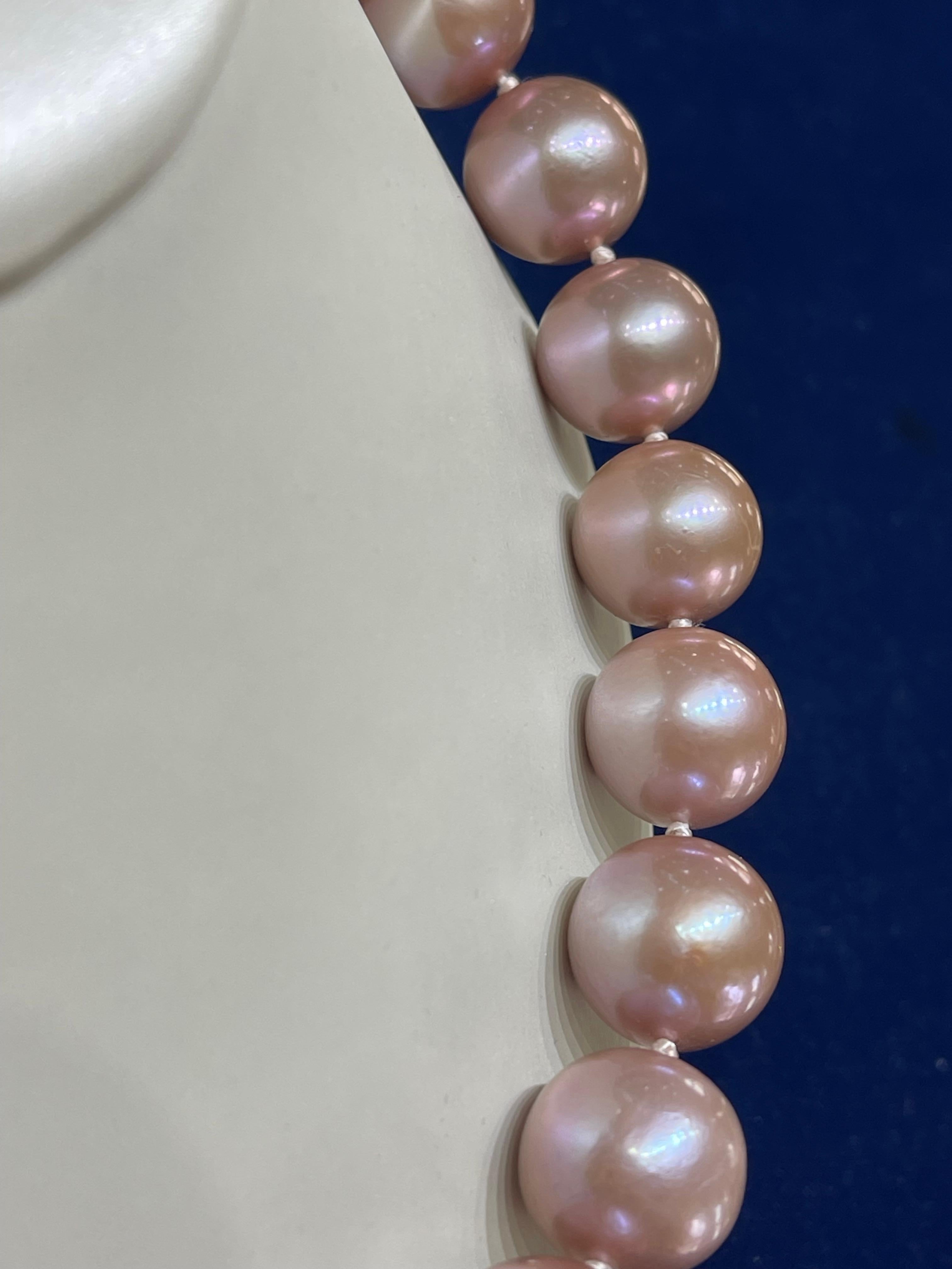 Bead 14K Yellow Gold Freshwater Edison Natural Pink Pearl Necklace 