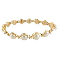 14K Yellow Gold Freshwater Pearl Bracelet #14472