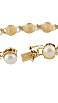 14K Yellow Gold Freshwater Pearl Bracelet
