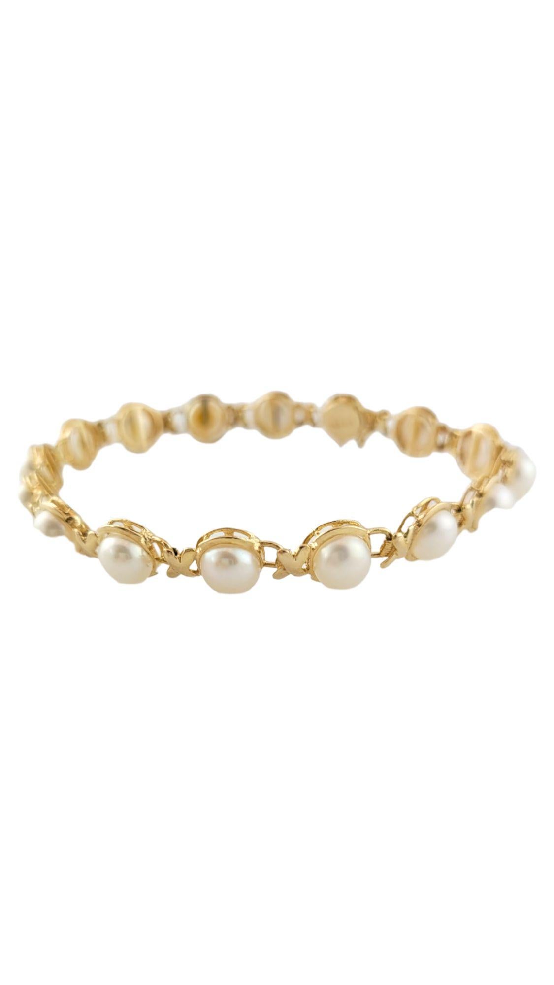 14K Yellow Gold Freshwater Pearl Bracelet In Good Condition For Sale In Washington Depot, CT