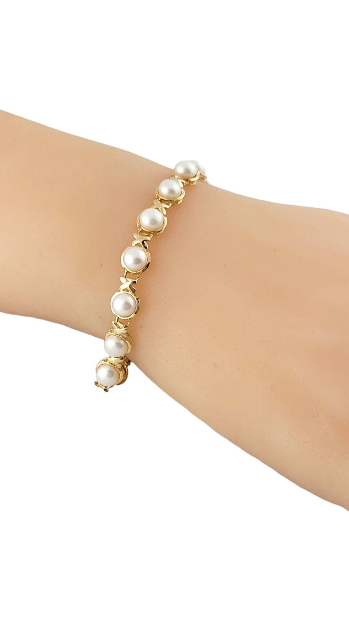 Women's 14K Yellow Gold Freshwater Pearl Bracelet For Sale