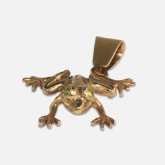 14K Yellow Gold Frog Pendant 5.3g