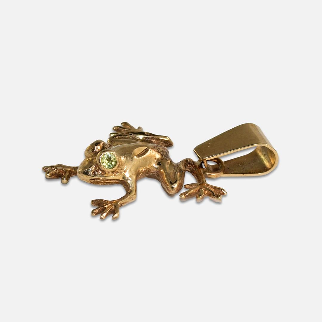 Pendentif grenouille en or jaune 14 carats 5,3 g en vente 2