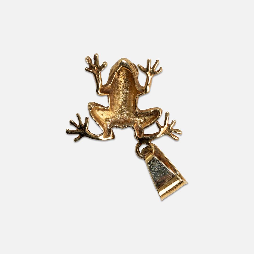 Pendentif grenouille en or jaune 14 carats 5,3 g en vente 3