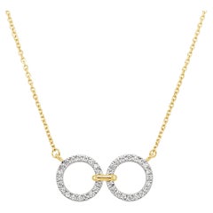 14k Yellow Gold Full Circle Link Diamond Necklace