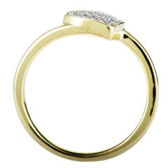 14 Karat Yellow Gold Full Diamond Small Heart Ring