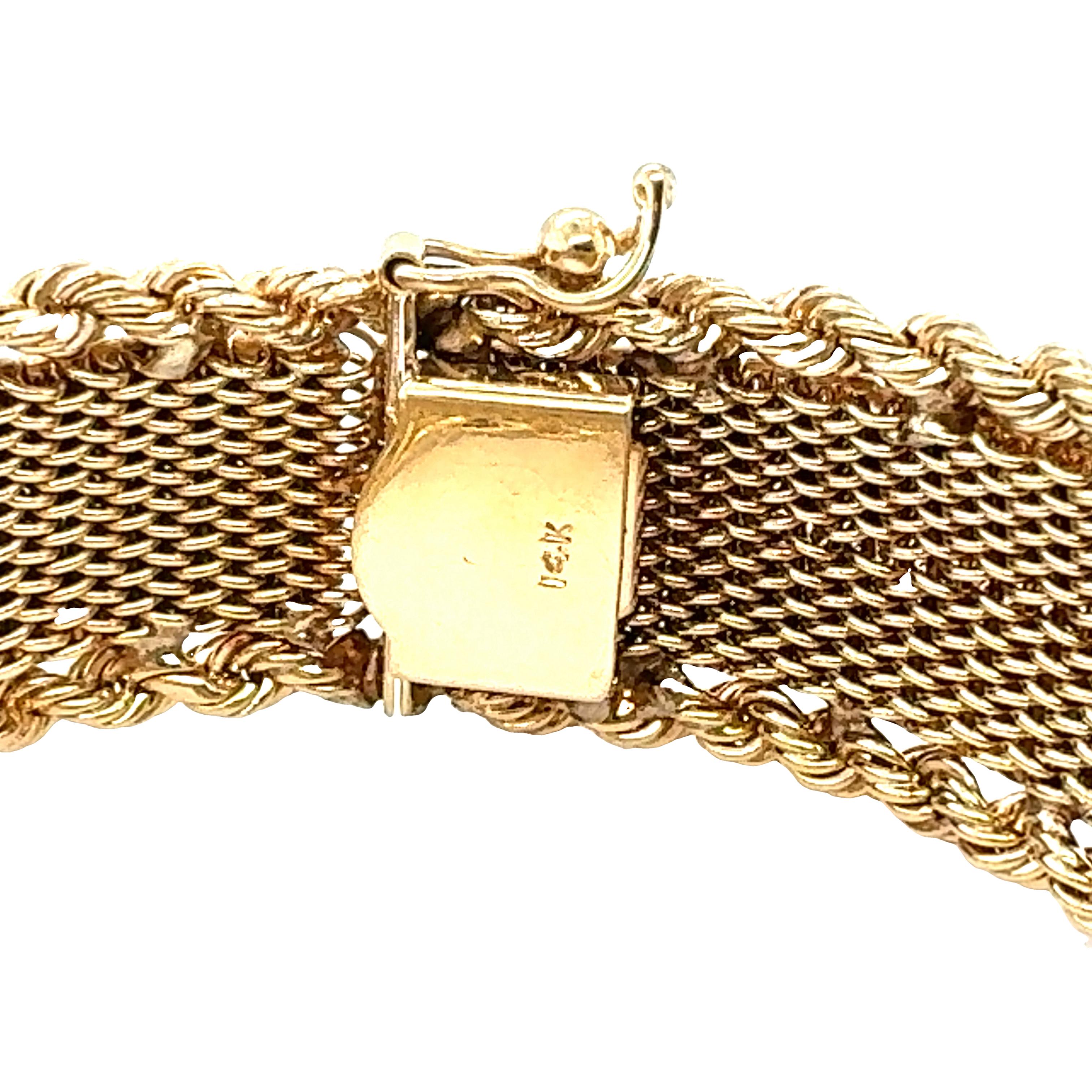 14K Yellow Gold Garnet Bracelet For Sale 1