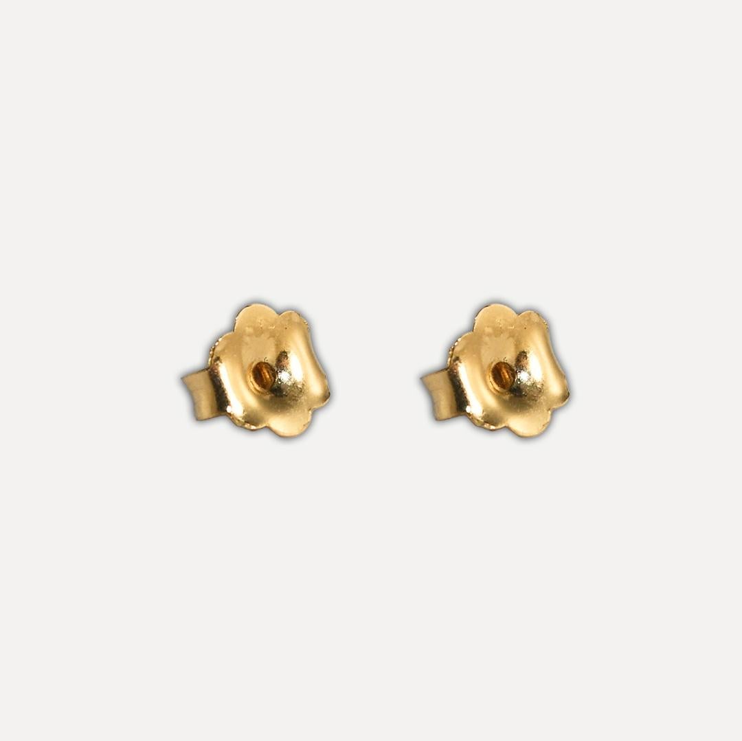 14K Yellow Gold Garnet Post Earrings 7.0 ct For Sale 1