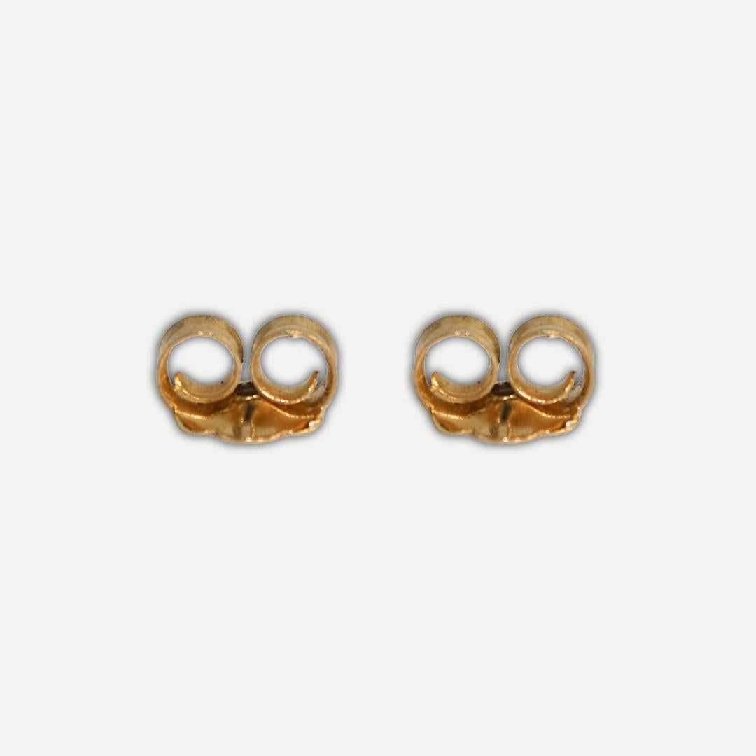 14K Yellow Gold Garnet Post Earrings 7.0 ct For Sale 2
