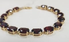 14k Yellow Gold Garnet Prong Bracelet with Approx. 30cts.