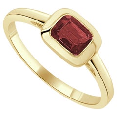 14K Yellow Gold Garnet Ring for Her