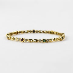 14K Yellow Gold Gemstone Bracelet 11.9g