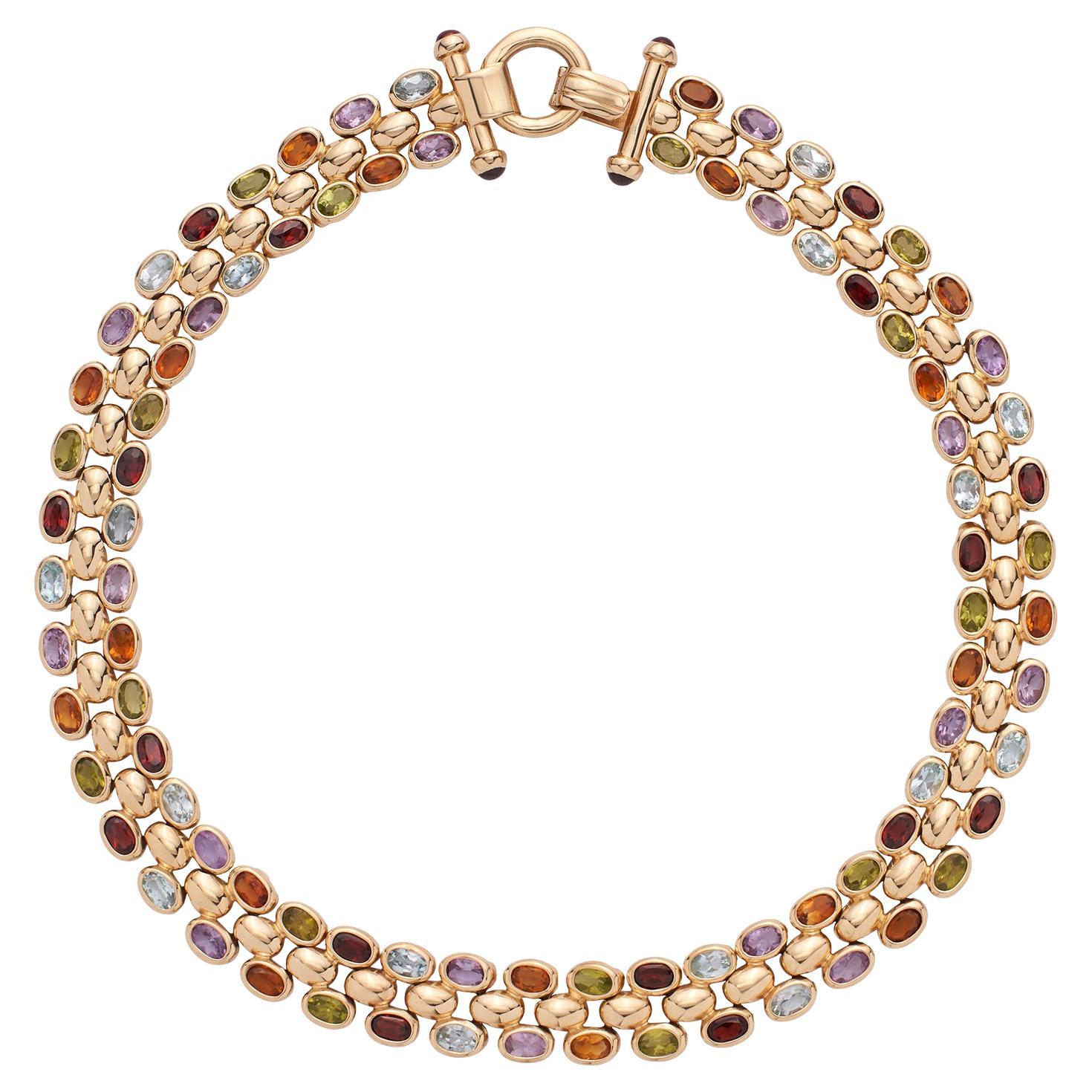 14k Yellow Gold & Gemstone Necklace