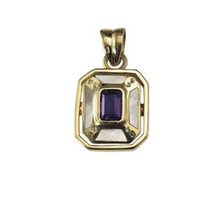 14K Yellow Gold Gemstone Reversible Pendant JAGi Certified #22681