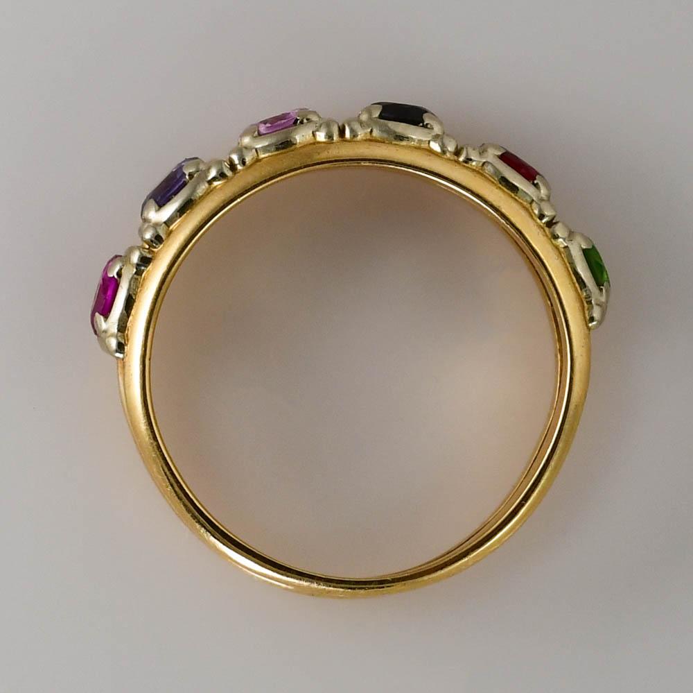14K Yellow Gold Gemstone Ring, 5gr In Excellent Condition For Sale In Laguna Beach, CA