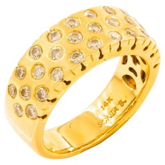Vintage 14K Yellow Gold & Gemstone Ring by Sonia Bitton, size 7