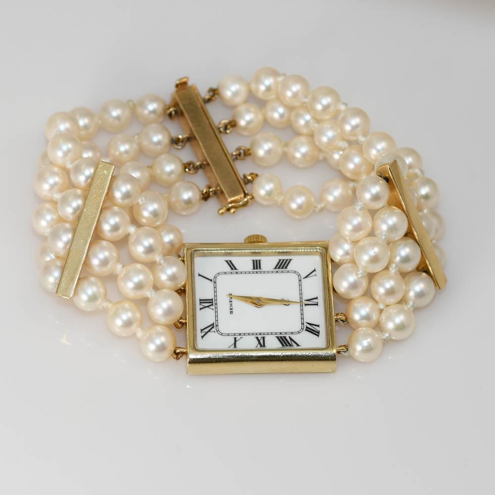 pearl quartz watch vintage