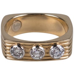 Vintage 14 Karat Yellow Gold Gentleman's Diamond Ring