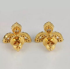 14K Yellow Gold Genuine Diamond Earring
