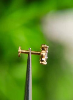 14K Yellow Gold Genuine Diamond Flower Stud Piercing Jewelry gold stud Earring