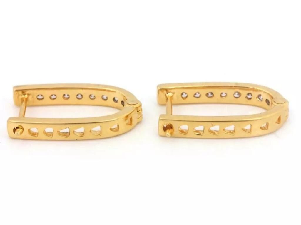 14K Yellow Gold Genuine Diamond Stud Earring Handmade Fine Jewelry Birthday Gift
Gross Weight: 3.51 Grams Approx 
Gold Weight: 3.187 Grams Approx 
Diamond Weight: 0.2 Cts Approx
Item Size: 18x12mm Approx.
Light weight can be worn