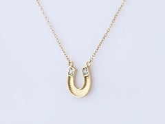 14K Yellow Gold Geometric 0.05Cts Diamond Pendant Necklace