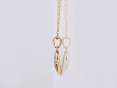 14K Yellow Gold Geometric 0.07Cts Diamond Pendant Necklace