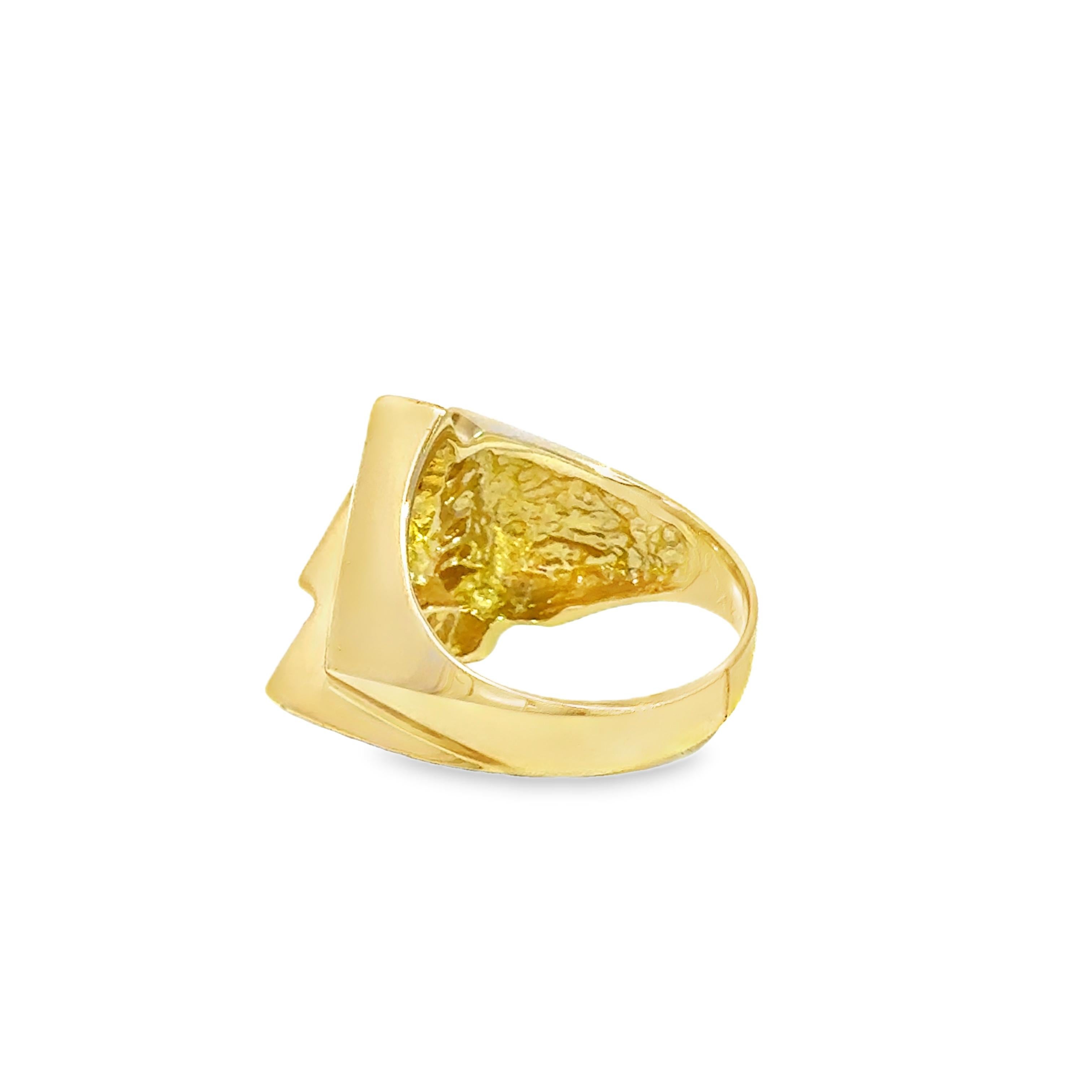 Taille trillion Bague géométrique en or jaune 14K avec diamants trillion et baguette - 1.8 en vente